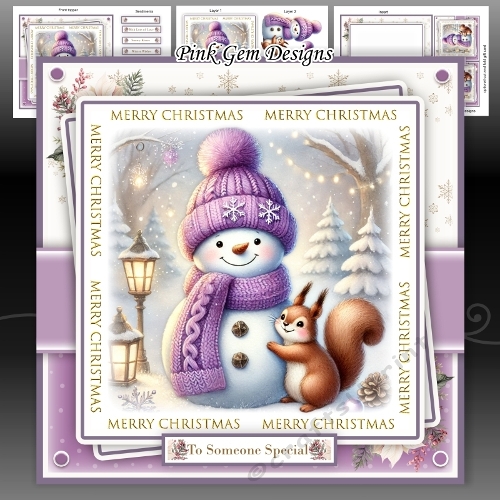 Lilac Snowman & Squirrel Mini Kit