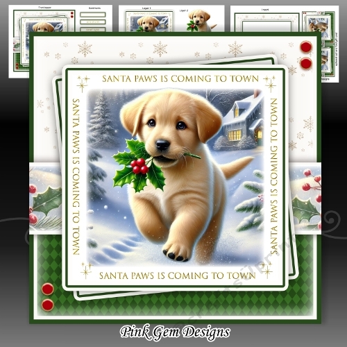 Santa Paws Holly Golden Labrador Mini Kit