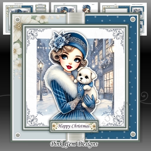 Art Deco Christmas Puppy Mini Kit