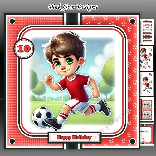 Football Boy Red With Ages 5 to 12 Yrs