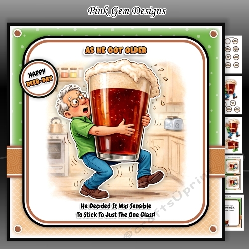 One Glass Older Male Birthday/Fathers Day