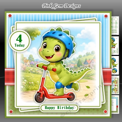 Dinosaur Scooter Mini Kit With Ages 2 to 8 Yrs