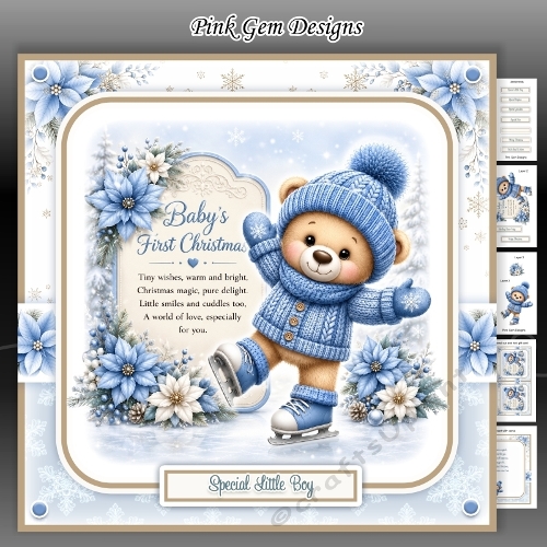 Baby Boys First Christmas Bear Mini Kit