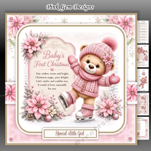 Baby Girls First Christmas Bear Mini Kit
