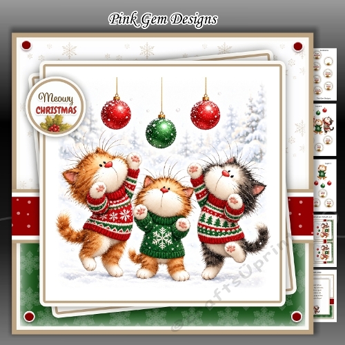 Cheeky Christmas Kittens Mini Kit