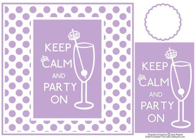 Keep Calm & Party on Lilac Birthday Card