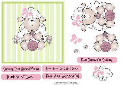 Thinking of Ewe/ewe Carry on Knitting Card