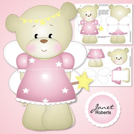 Fairy Bella Teddy Shaped Card