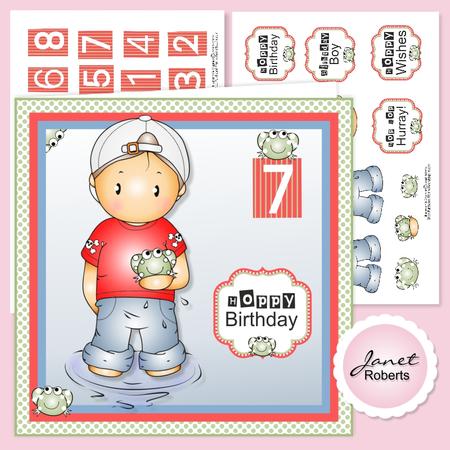 Andy with Frogs Card Topper Mini Kit
