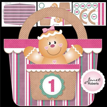 Gingerbread Handbag Striped Card