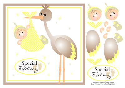 Special Delivery Lemon New Baby Card Topper