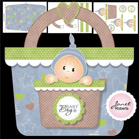 Baby Boy Handbag Card Blue