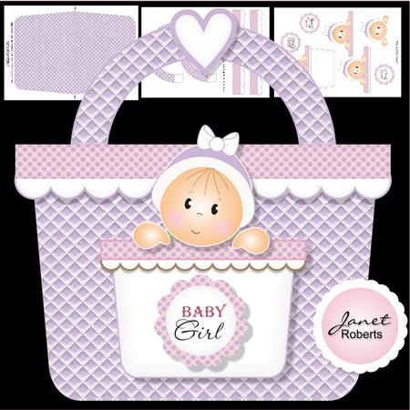 Baby Girl Handbag Card Lilac