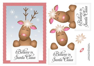 Believe in Santa Reindeer Topper