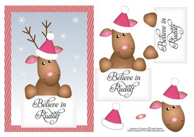Believe in Rudolf Reindeer Topper
