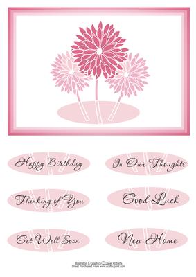 Dahlias Birthday/thinking of You/ New Home/get Well Topper