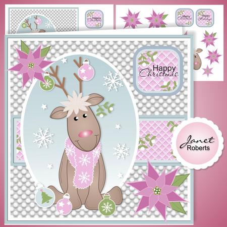Rudy Reindeer with Baubles Card Topper
