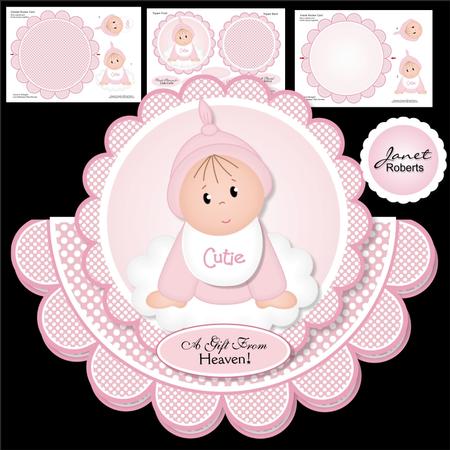 A Gift from Heaven Girl Rocker Card Mini Kit