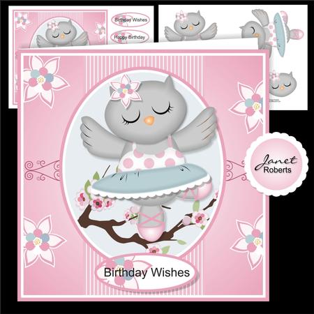 Owl Ballerina Birthday/good Luck/leaving Topper
