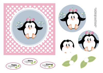 Kissmas Kisses Penguin Christmas Card Topper