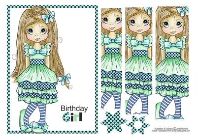Birthday Girl Poppy Card Topper