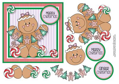 Ginger with Garland Christmas Card Topper