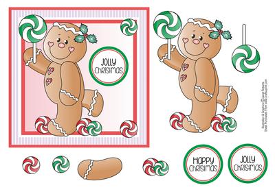Ginger with Lollipop Christmas Topper