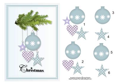 Christmas Decorations Blue A5 Christmas Topper
