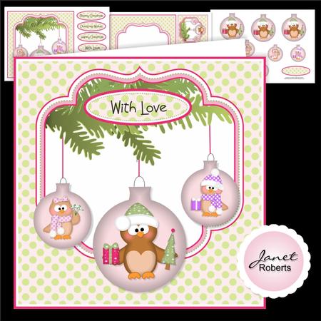 Owl Baubles Christmas Topper Mini Kit