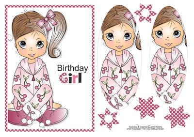 Poppy in Onesie Birthday Girl Topper