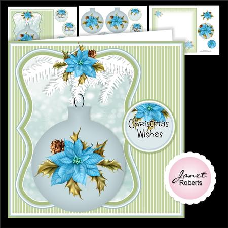 Poinsettia Bauble Christmas Topper Mini Kit