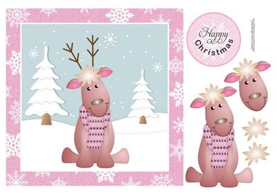 Sitting Reindeer Christmas Topper