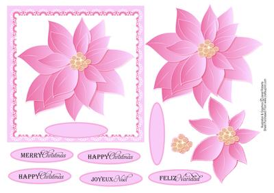 Pink Poinsettia Christmas Topper