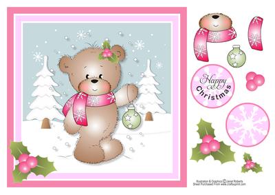 Bella with Bauble Teddy Bear Topper