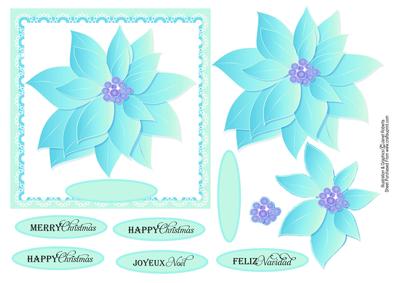 Poinsettia Blue Christmas Topper