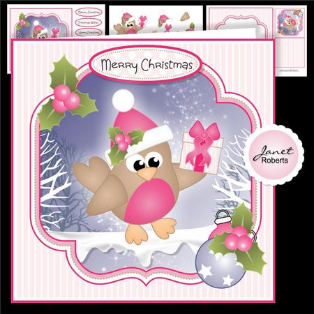 Robin with Gift Christmas Topper Mini Kit