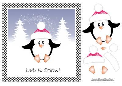 Let It Snow Penguin Topper