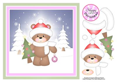 Teddy with Christmas Tree Topper