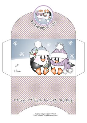 Penguin Kisses Christmas Money Wallet