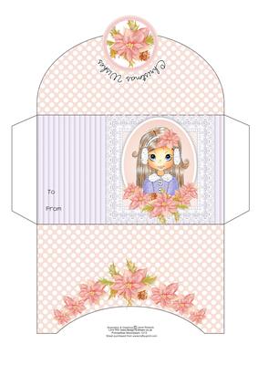 Poppy with Poinsettia Christmas Money Wallet
