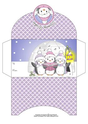 Singing Penguins Christmas Money Wallet