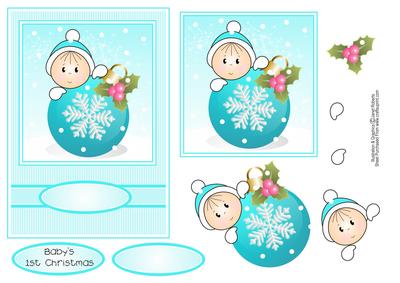 Baby Boy 1st Christmas Topper