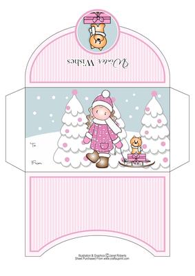 Chloe with Sledge Christmas Money Wallet