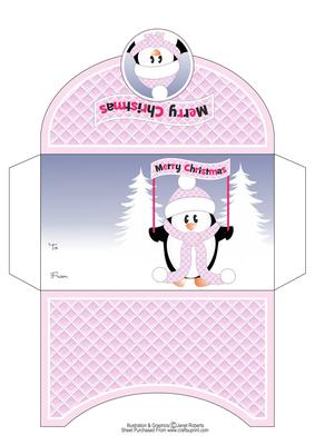 Merry Christmas Penguin Money Wallet