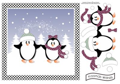 Kissmass Wishes Penguins Topper