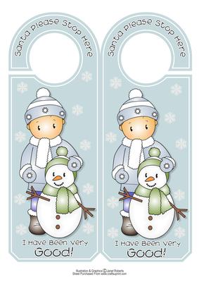 Andy with Snowman Door Hanger