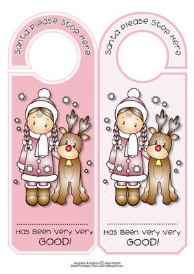 Chloe with Reindeer Door Hanger