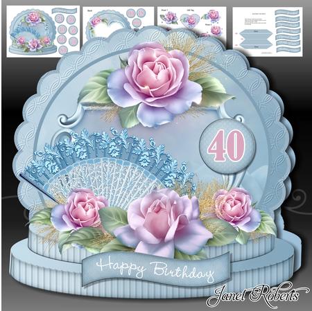 Pink Roses Age Card