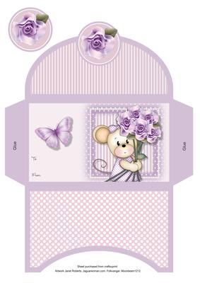 Maisy with Lilac Roses Money Wallet