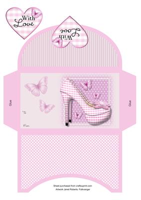 Pink Gingham Shoes Money Wallet